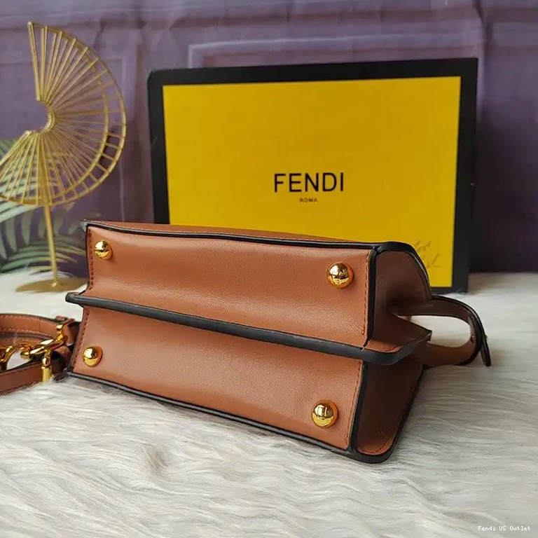 Cheap HOT Petite ISeeU Leather Bag Nappa Peekaboo In Brown Fendi 0628